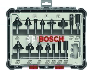 Bosch Router Bit Set 15 pcs Mixed 8mm sha 2 607 017 472