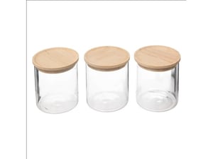 Five Set 3 tegle sa poklopcem 8,5x10,5 staklo drvo