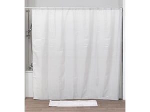 Tendance Zavesa za kadu + 16 PP kukica 240x200cm Poliester Bela