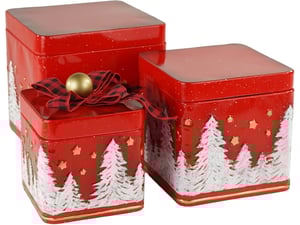 Metalne crvene kutije set/3