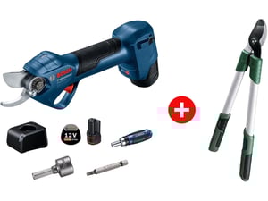 Bosch Akumulatorske makaze za baštu ProPruner set 2xGBA 3.0Ah 06019K1021 + Bosch Makaze za orezivanje sa dugačkom ručkom 06008B5100
