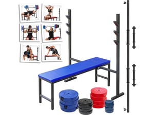 Benc klupa i tegovi - Benc klupa «LEON» tegovi 128kg i 2+1 šipka - proizvodac Iron Sport