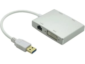 Fast Asia Adapter-konvertor USB 3.0 na HDMI + VGA+DVI + RJ45