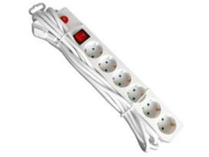 E-Green Kabl naponski produžni 6 x šuko 1.4m sa prekidačem i zaštitom