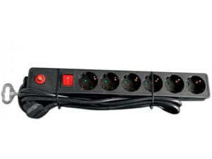 E-Green Kabl naponski produžni 6 x šuko 3m sa prekidačem i zaštitom