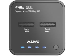 Maiwo USB Hub Docking Station USB-C 3.2 na 2x M.2 NVMe Clone K3016P2