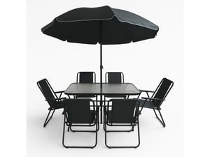 Nero Set za baštu 6 stolica i sto sa XL suncobranom
