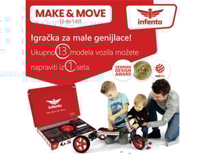 Infento Set za konstrukciju vozila za decu 13u1
