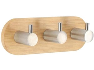 Tendance Čiviluk sa 3 kukice 3M bambus/metal 3,5x13,5x3,5cm