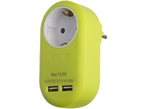 Entac Razvodnik trostruki 2xUSB zuta