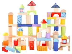 Eco Toys Drvene kocke sa šarama 100kom