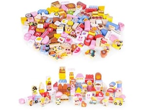 Eco Toys Edukativne drvene kocke Set Candy City 116kom