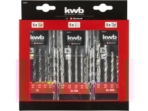 Einhell 3-delni set kofera sa po 5 Burgija za drvo, metal i kamen, 3-8 mm za metal i 4-10 mm za drvo i kamen