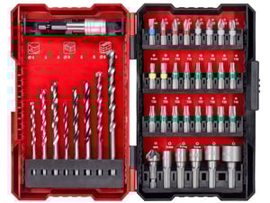 Einhell 39-todelni set burgija adaptera i bitova, Hex burgije za metal i drvo, L-Box