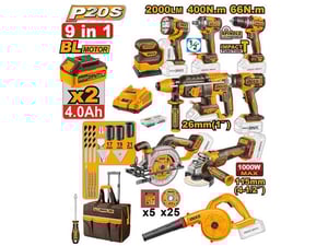 Ingco Akumulatorski set alata 9/1 Super COSLI250381E