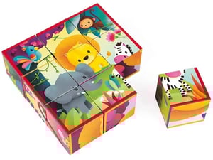 Janod Karton kocke sa motivima džungle – 2u1 edukativna igračka