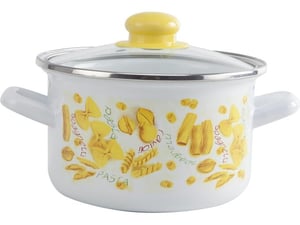 Interos Emajlirana šerpa sa poklopcem 16 cm merica macaron - 13380