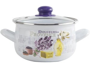 Interos Emajlirana šerpa sa poklopcem 16 cm lavanda - 3539