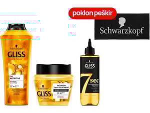 Gliss Set za kosu Oil Nutritive + Schwarzkopf peškir