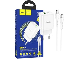 Hoco Punjač kućni sa tip C kablom, brzi, PD20W, QC3.0