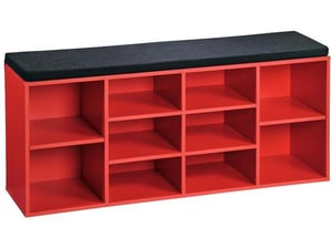 Kesper Drveni cipelarnik crveni sa jastukom za sedenje 103,5 x 48 x 29,5 cm KSP15983