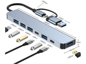 Docking station / HUB Type-C na USB 3.0 7u1 kabl 10cm