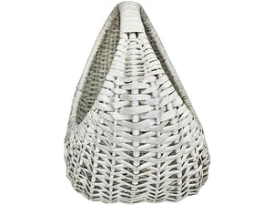Etnoria dekupaž velika ručno pletena korpa Perla, od pruća, bele boje sa oblinama, za baštu, za pijacu, za ukras, za poklon