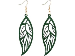 Etnoria Willow Whisper – Boho drvene handmade minđuše, sa dizajnom prirodni motiv list