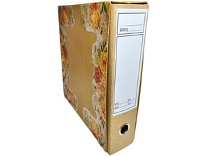 Etnoria Eko dekupaž registrator Božurica za dokumenta,kancelarijski ukras i pribor za radni sto,sa zaštitnim premazom za dugotrajnu upotrebu