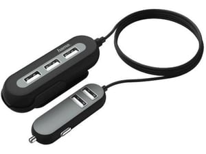 Hama Auto punjač sa produžnim kablom 3+2 porta 10A