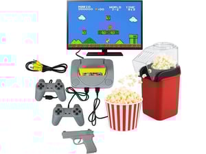 Aparat za kokice + Retro konzola sa ugrađenim igricama