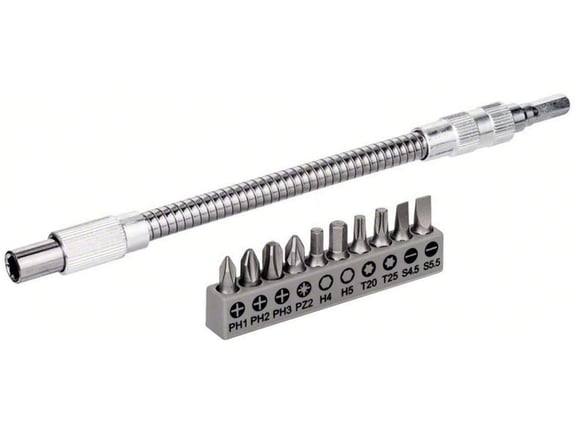 Bosch 11-delni set bitova sa metalnim fleksibilnim produžetkom (200mm) 2608522376