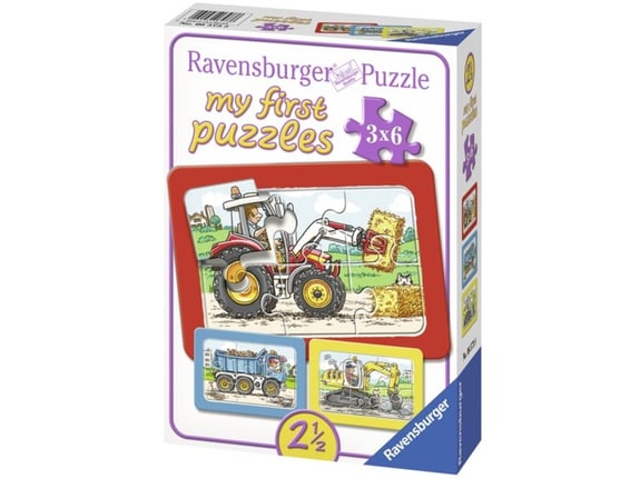 Ravensburger puzzle (slagalice) - Moje prve puzzle, 3 u 1, mašine RA06573