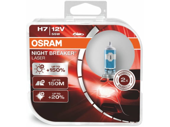 Osram Sijalica H7 12V 55W Night Breaker laser 150 % duo box