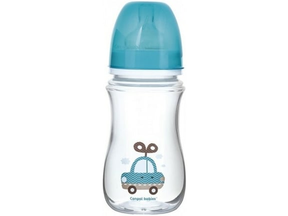 Canpol Baby Flašica široki vrat, Antikolik Toys Blue Car 240ml