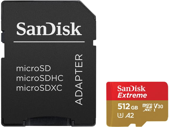 SanDisk Extreme microSDXC 512GB + SD Adapter SDSQXA1-512G-GN6MA