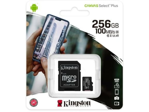 Kingston Memorijska kartica + adapter A1 MicroSDXC 256GB 100R class 10 SDCS2/256GB