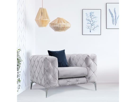Atelier Del Sofa Fotelja sa naslonom Como - svetlo siva