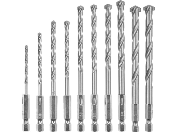 Einhell Set burgija za kamen HM prihvat E6.3 - 1/4" 3 - 10 mm S-Case 10 kom