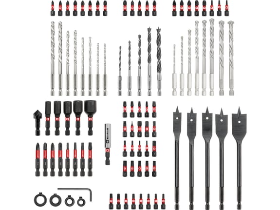 Einhell Set impaktor bitova, burgija i nasadnih ključeva prihvat E6.3 XL-Case 95 kom