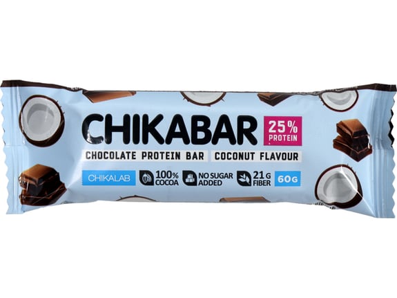Chikalab Preliveni proteinski bar sa punjenjem Chikabar Kokos 60g
