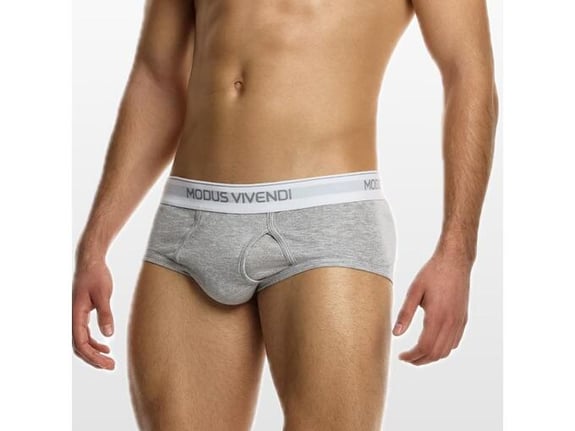 Modus Vivendi slip sa belim pojasom muški sivi - S