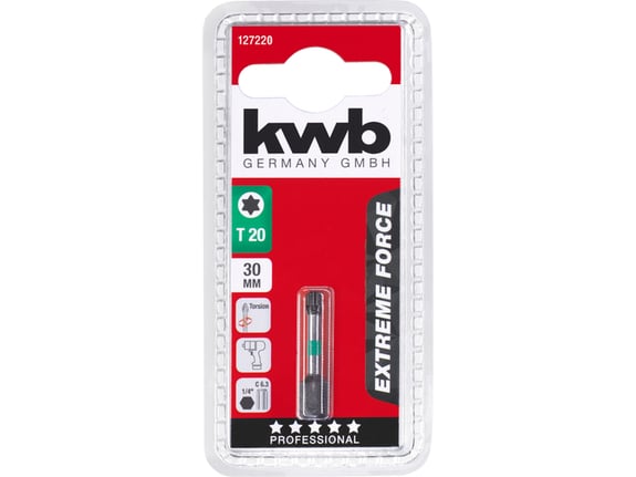 Kwb Bit T20 30mm Impaktor ExtremePROTrox 1/4" C 6.3 prihvat TQ 60