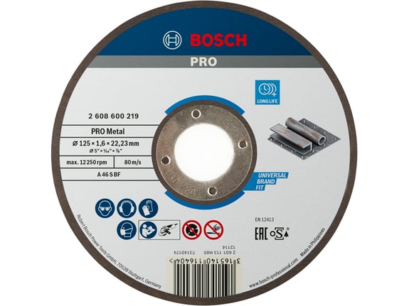 Bosch Rezna ploča 125x1.6 mm ravna PRO Metal