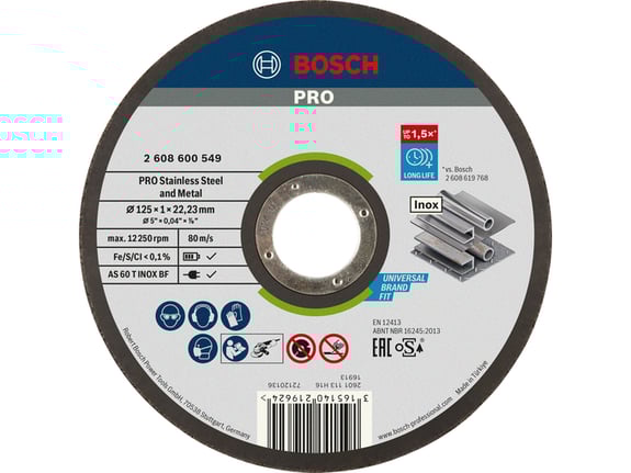 Bosch Rezna ploča PRO Stainless steel and metal 125×1×22,23 mm