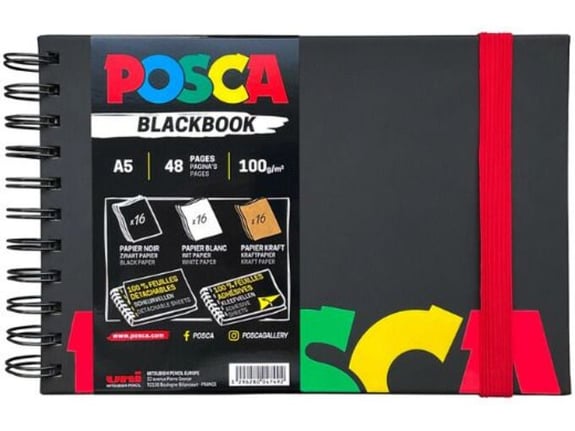 Uni Sveska Posca Sketch Blackbook