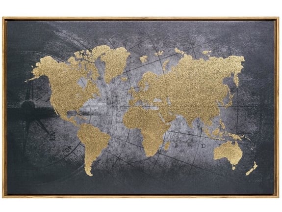 Atmosphera Slika sa ramom na platnu World 58x88