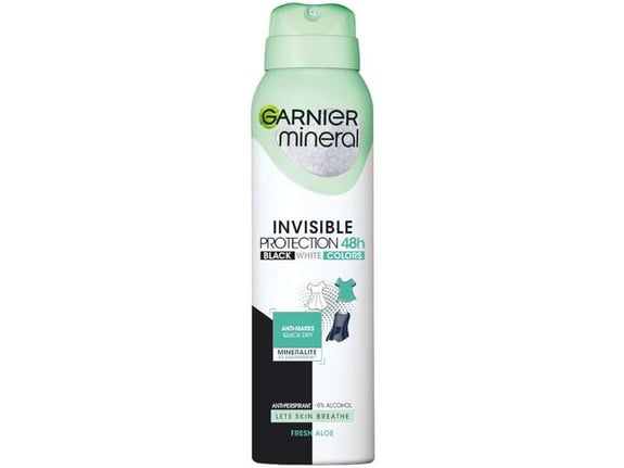 Garnier Sprej Mineral Deo Invisible Black White&Colors Fresh Aloe 150ml