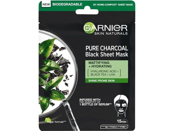 Garnier Maska za lice u maramici Skin Naturals Charcoal 28g