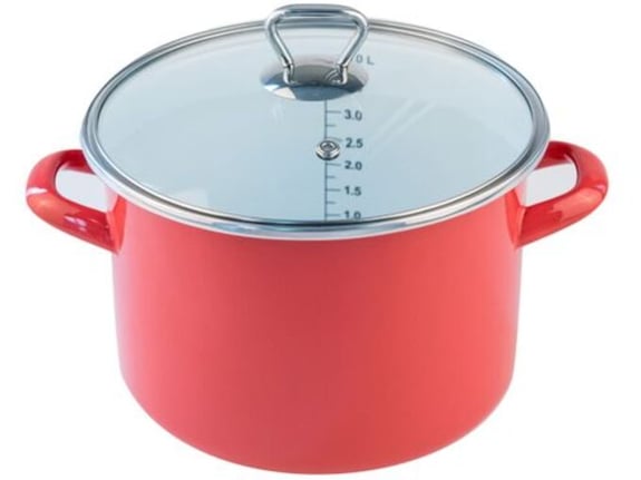 Fackelmann Lonac+stakleni poklopac 20cm emajl 4l